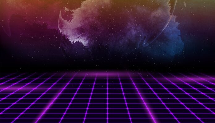 Retro futuristic abstract hi-tech background Akamai-LKE-TechForward-KubeCon